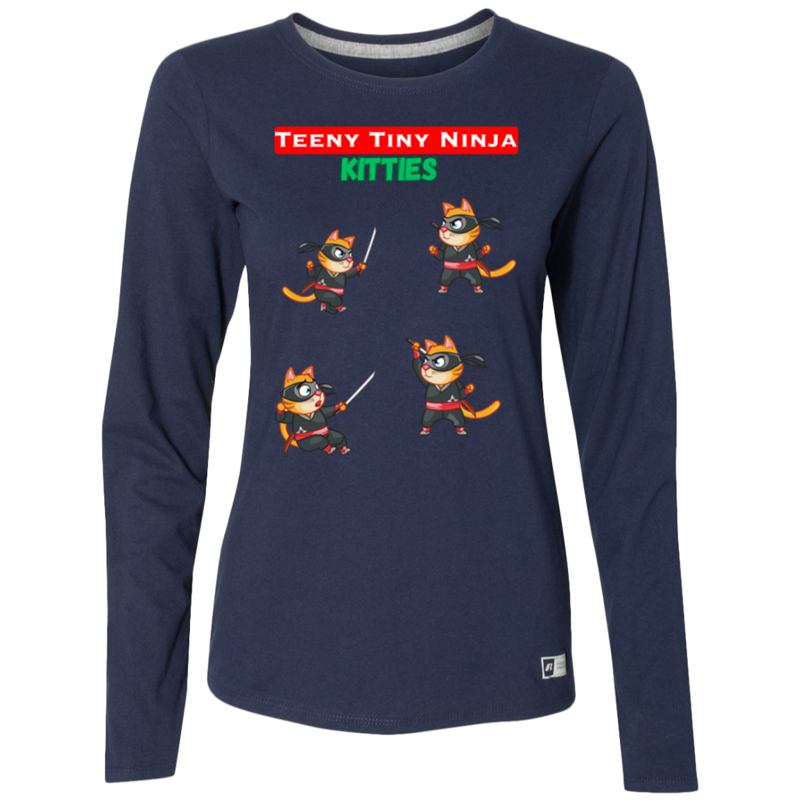 Teeny Tiny Ninja Kitties - Women's, Ladies’ Essential Dri-Power Long Sleeve Tee