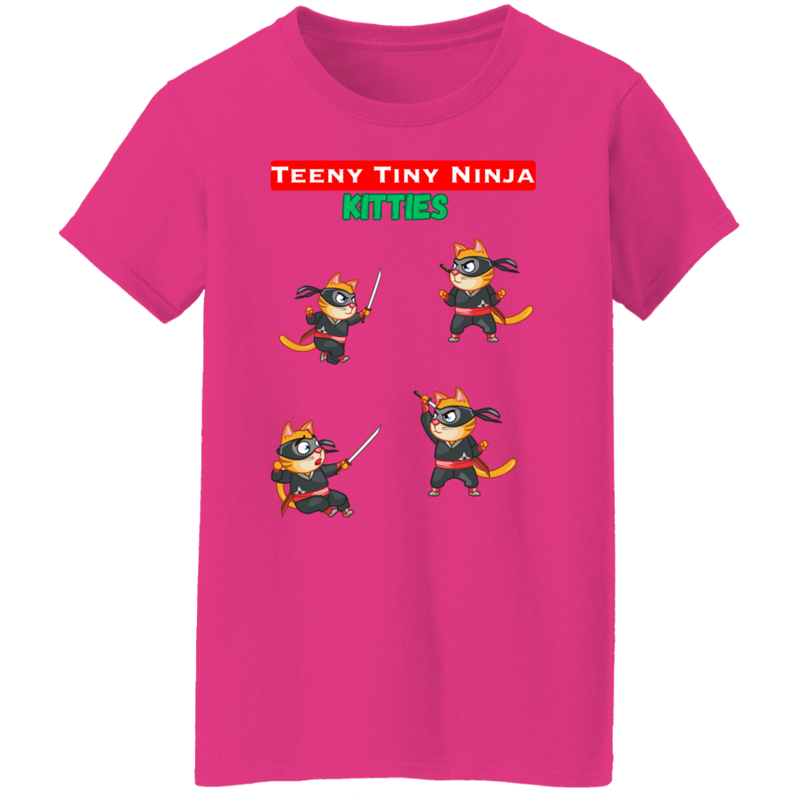 Teeny Tiny Ninja Kitties - Women's, Ladies' T-Shirt