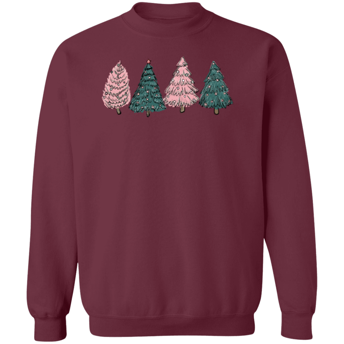 Christmas Tree, Pink & Green - Unisex Ugly Sweatshirt, Christmas, Winter