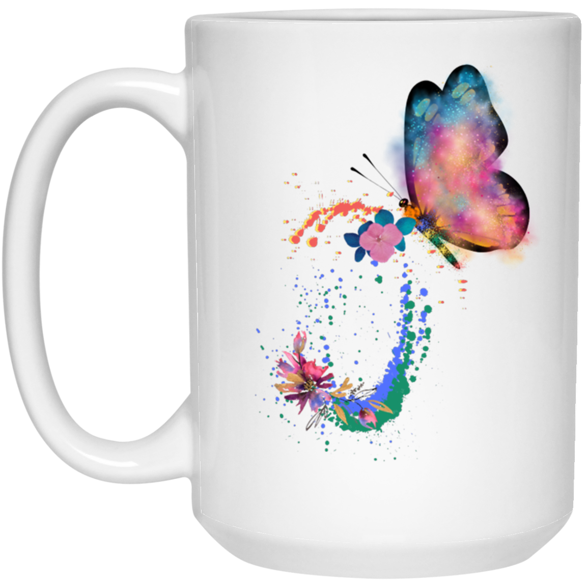 Colorful Butterfly- 11 & 15 oz. White Mug