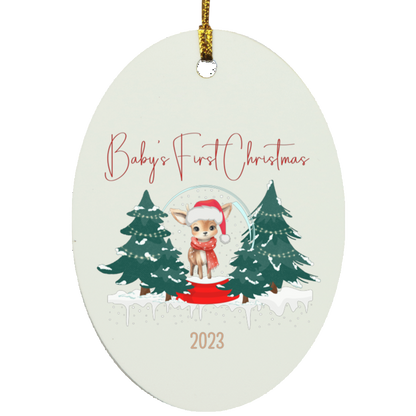 Baby's First Christmas (2023)- Wooden Circle, Oval, & Heart Ornaments