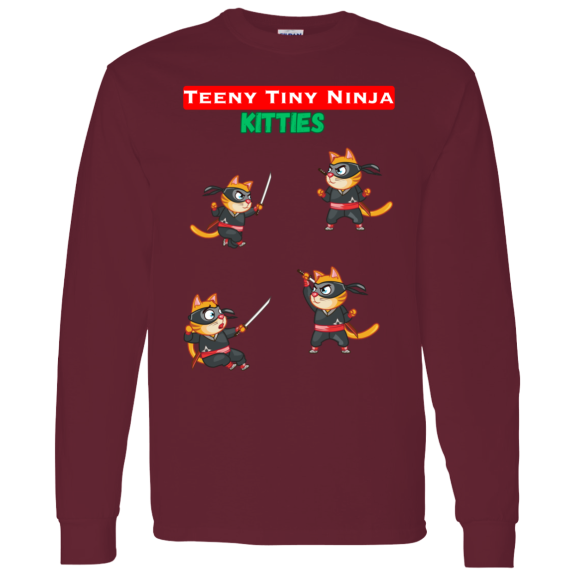 Teeny Tiny Ninja Kitties - Men's Long-Sleeve T-Shirt