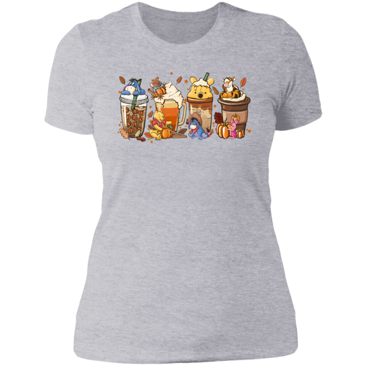 Pooh and Friends Drinks - Women's, Ladies' Boyfriend T-Shirt