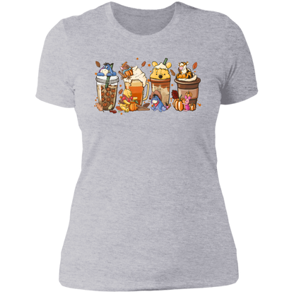 Pooh and Friends Drinks - Women's, Ladies' Boyfriend T-Shirt