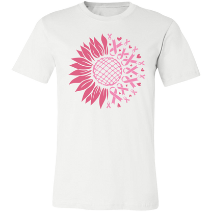 Sunflower And Pink Ribbons, Breast Cancer Awareness- Unisex Jersey T-Shirt