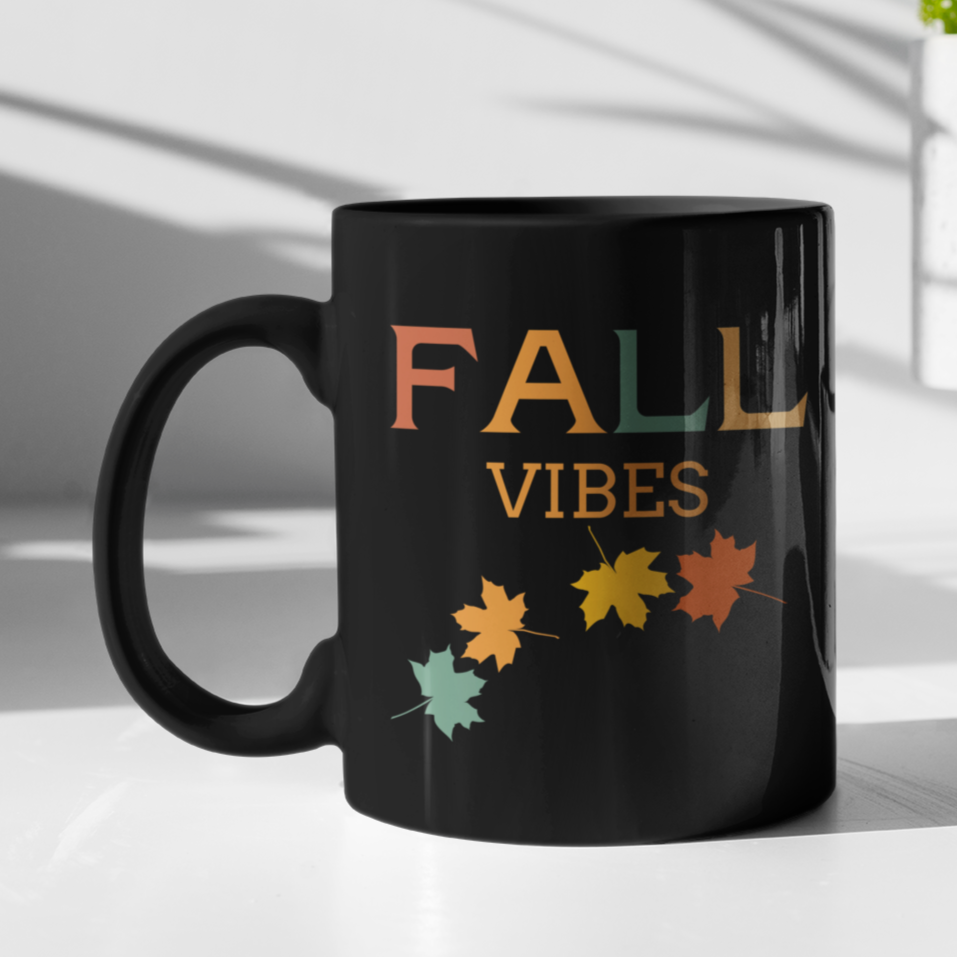 Fall Vibes - 11 & 15 oz. Black Mug