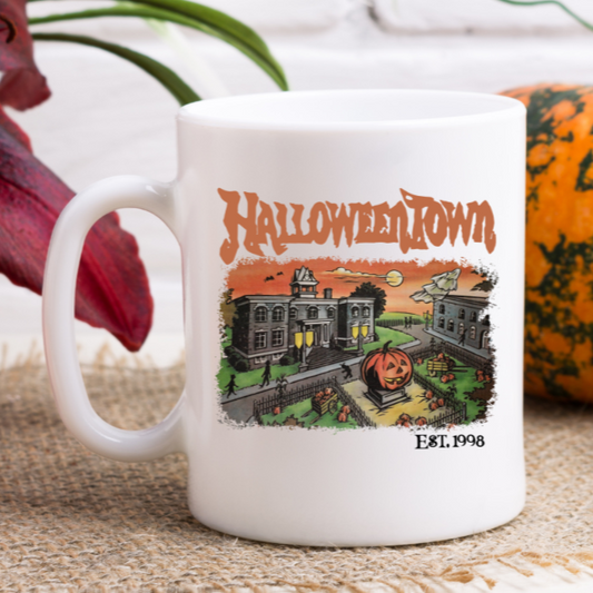 HalloweenTown, Full Wrap Around - 11 & 15 oz. White Mug