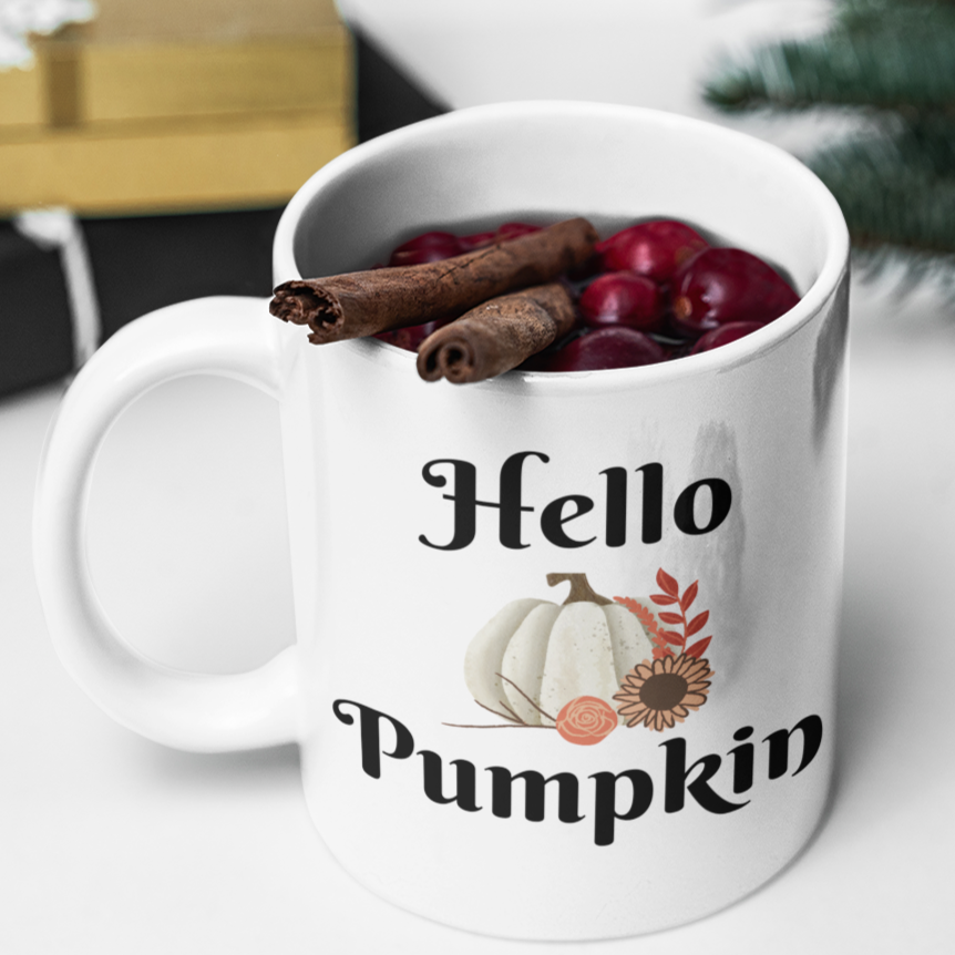 Hello Pumpkin - 11 & 15 oz. White Mug