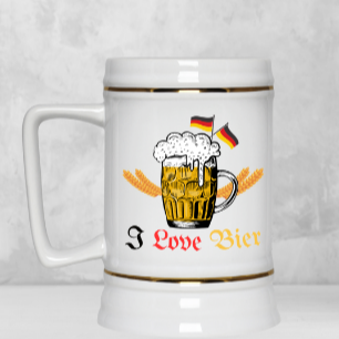 I Love Beir (Beer) - Beer Stein 22oz.