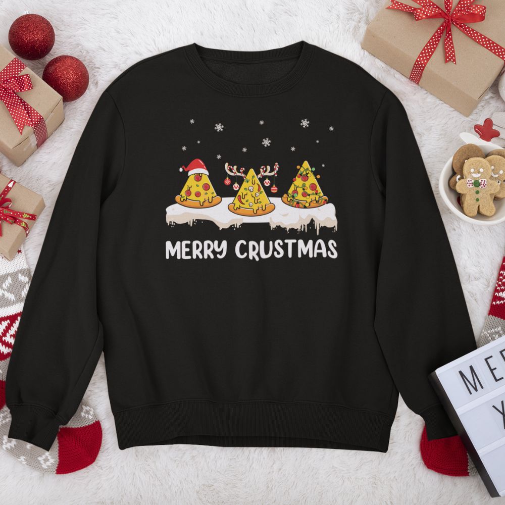 Merry Crustmas, Pizza Lovers Christmas - Unisex Ugly Sweater, Christmas, Winter, Fall