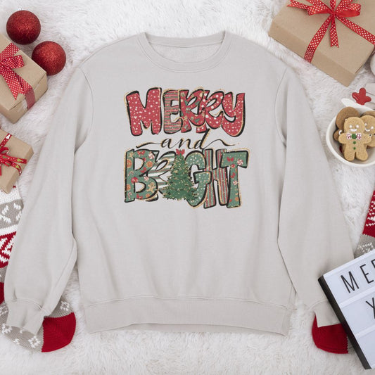Merry and Bright - Unisex Ugly Sweater, Christmas, Winter, Fall