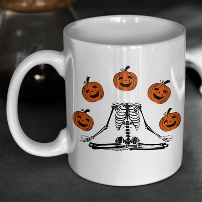 Pumpkin Skeleton - 11 & 15 oz. White Mug