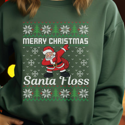 Merry Christmas Santa Floss - Unisex Ugly Sweater, Christmas, Winter, Fall