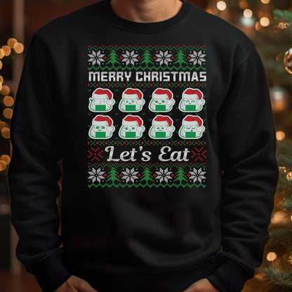 Merry Christmas, Let's Eat - Unisex Ugly Sweater, Christmas, Winter, Fall