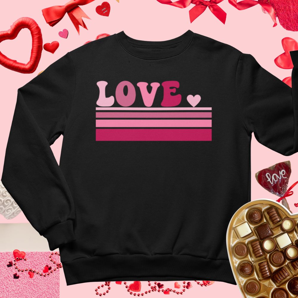 Retro Love- Ladies Sweatshirt, Valentine's Day, Winter