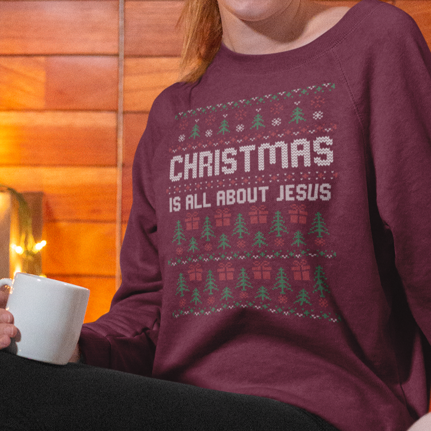 Christmas Is All About Jesus - Unisex Ugly Sweater, Christmas, Winter, Fall