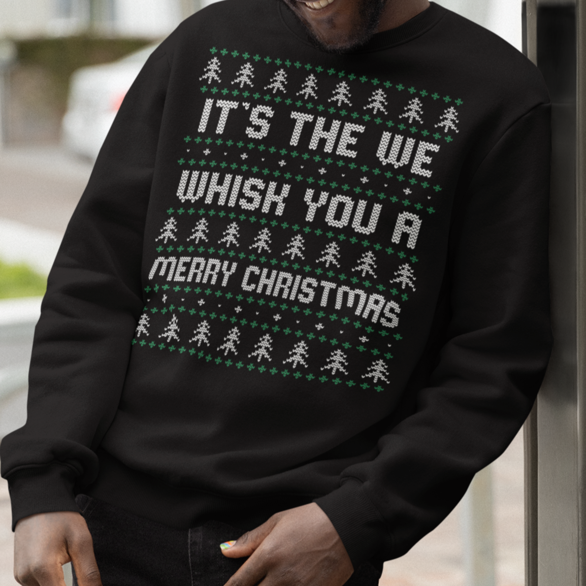 Es The We Whisk You A Merry Christmas - Suéter feo unisex, Navidad, Invierno, Otoño