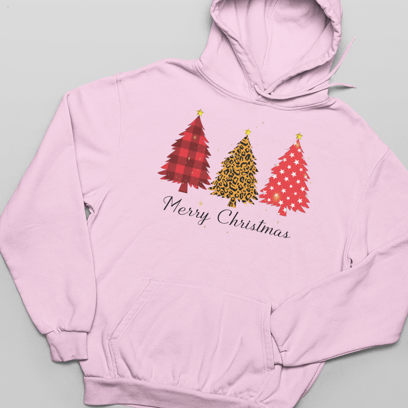 Merry Christmas Tree Wrapping Paper - Unisex Pullover Hoodie