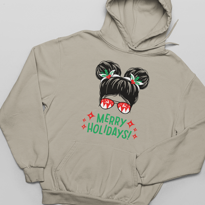 Merry Holidays Girl - Ladies, Women's Pullover Hoodie