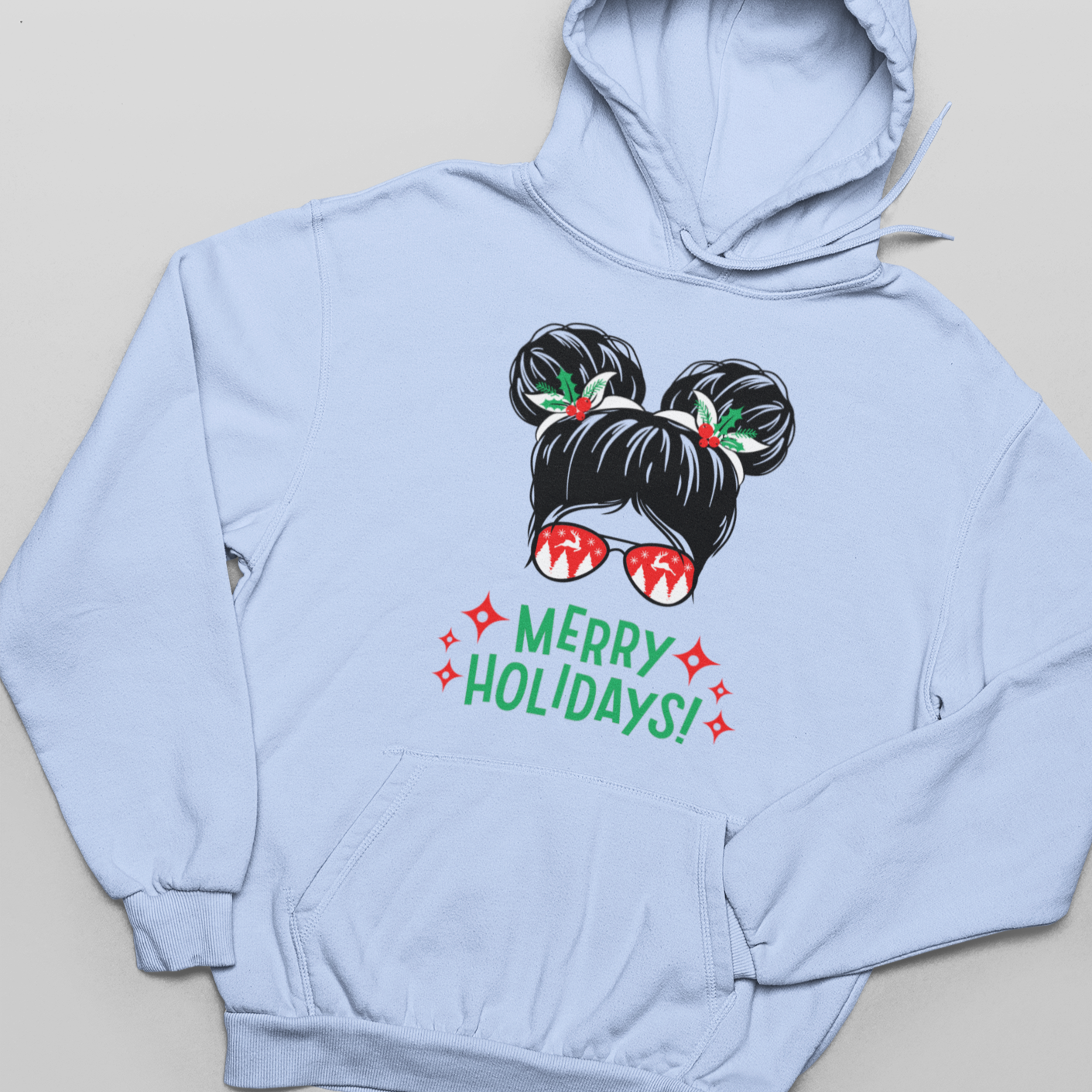 Merry Holidays Girl - Ladies, Women's Pullover Hoodie