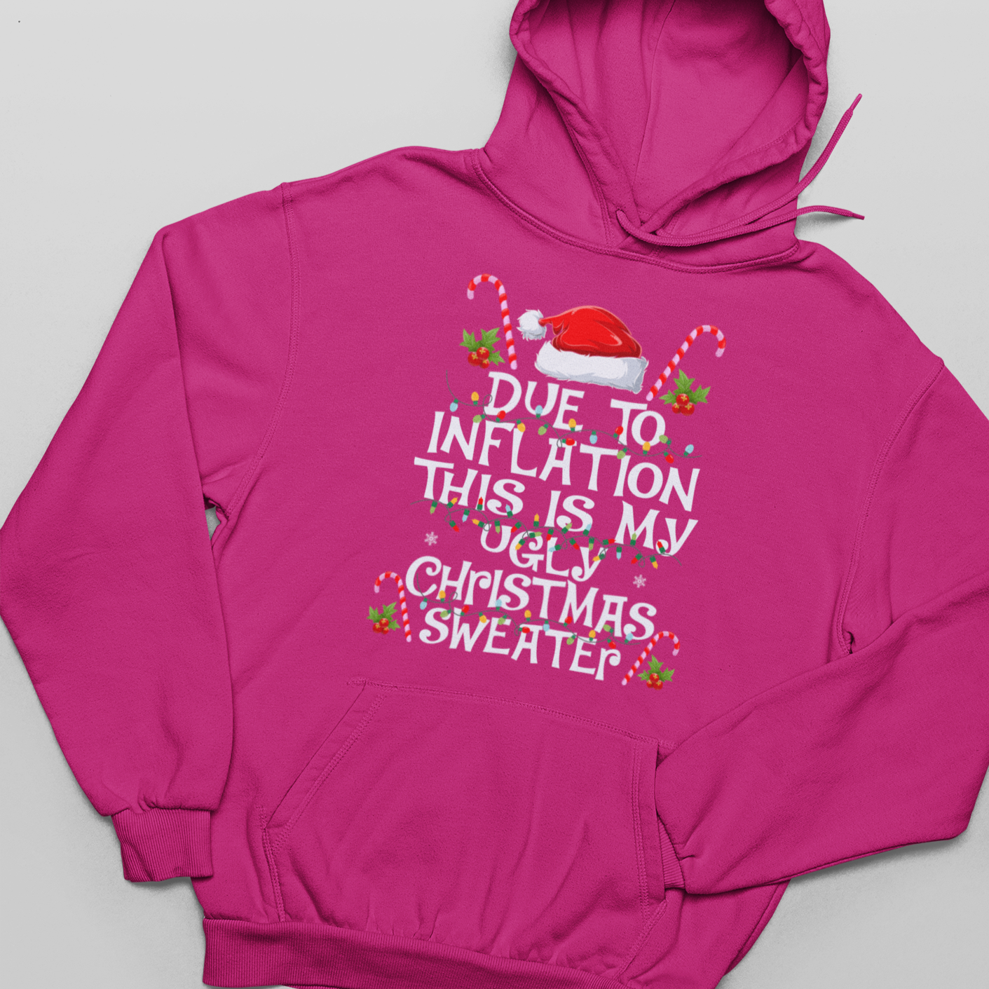 Debido a la inflación, este es mi suéter navideño - Sudadera con capucha unisex