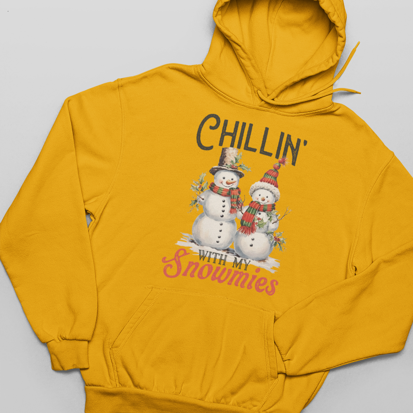 Chillin With My Snowmies, Christmas, Winter - Unisex Pullover Hoodie
