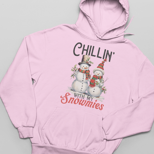 Chillin With My Snowmies, Christmas, Winter - Unisex Pullover Hoodie