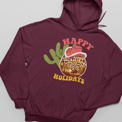 Western, Happy Holidays - Unisex Pullover Hoodie