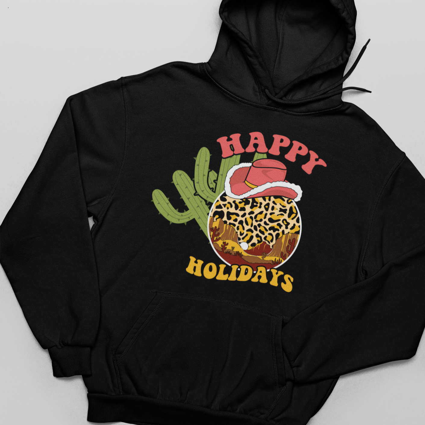 Western, Happy Holidays - Unisex Pullover Hoodie