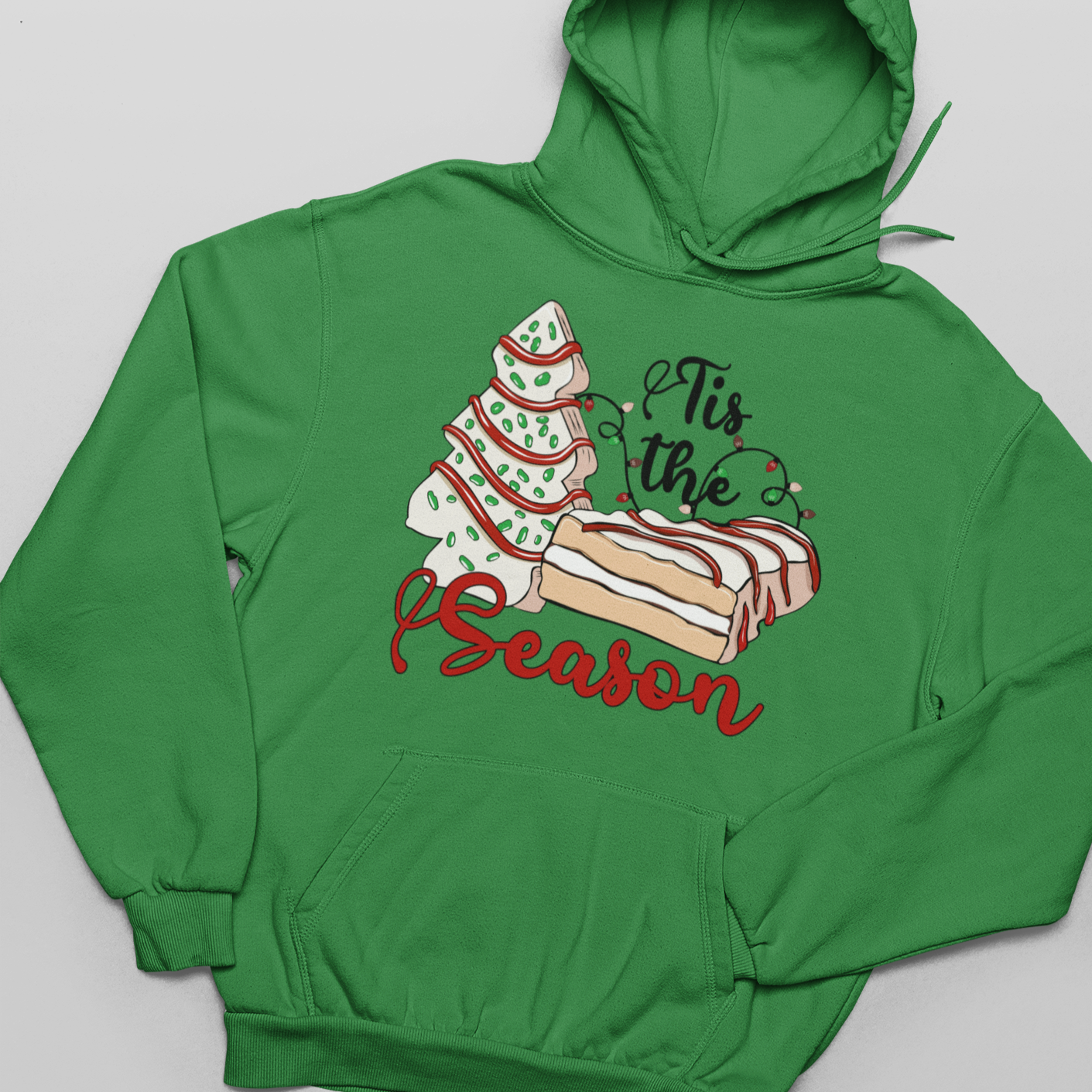 Tis The Season, regalo de pastel de Navidad - Sudadera con capucha unisex