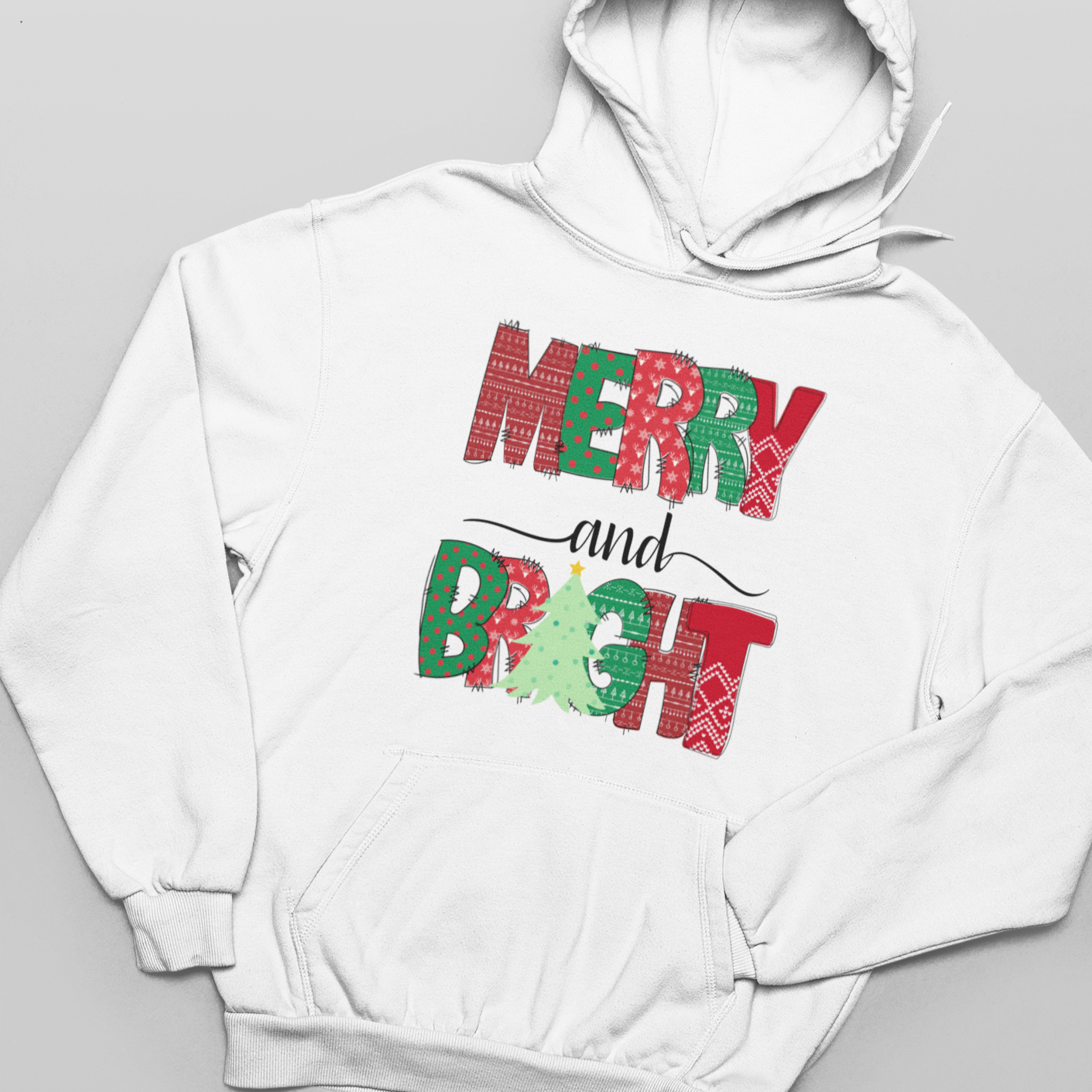 Merry & Bright Christmas Wrap - Unisex Pullover Hoodie