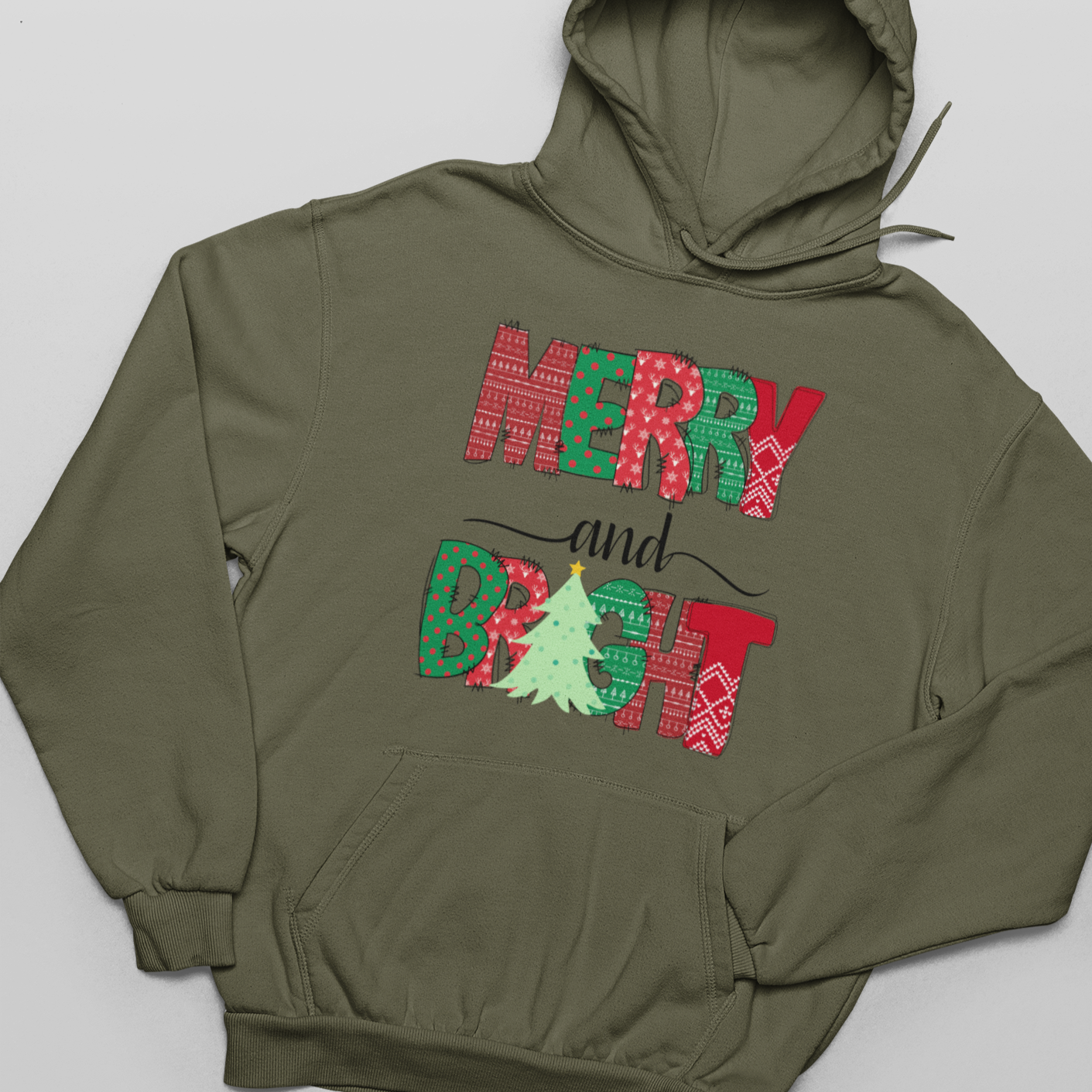 Merry & Bright Christmas Wrap - Unisex Pullover Hoodie