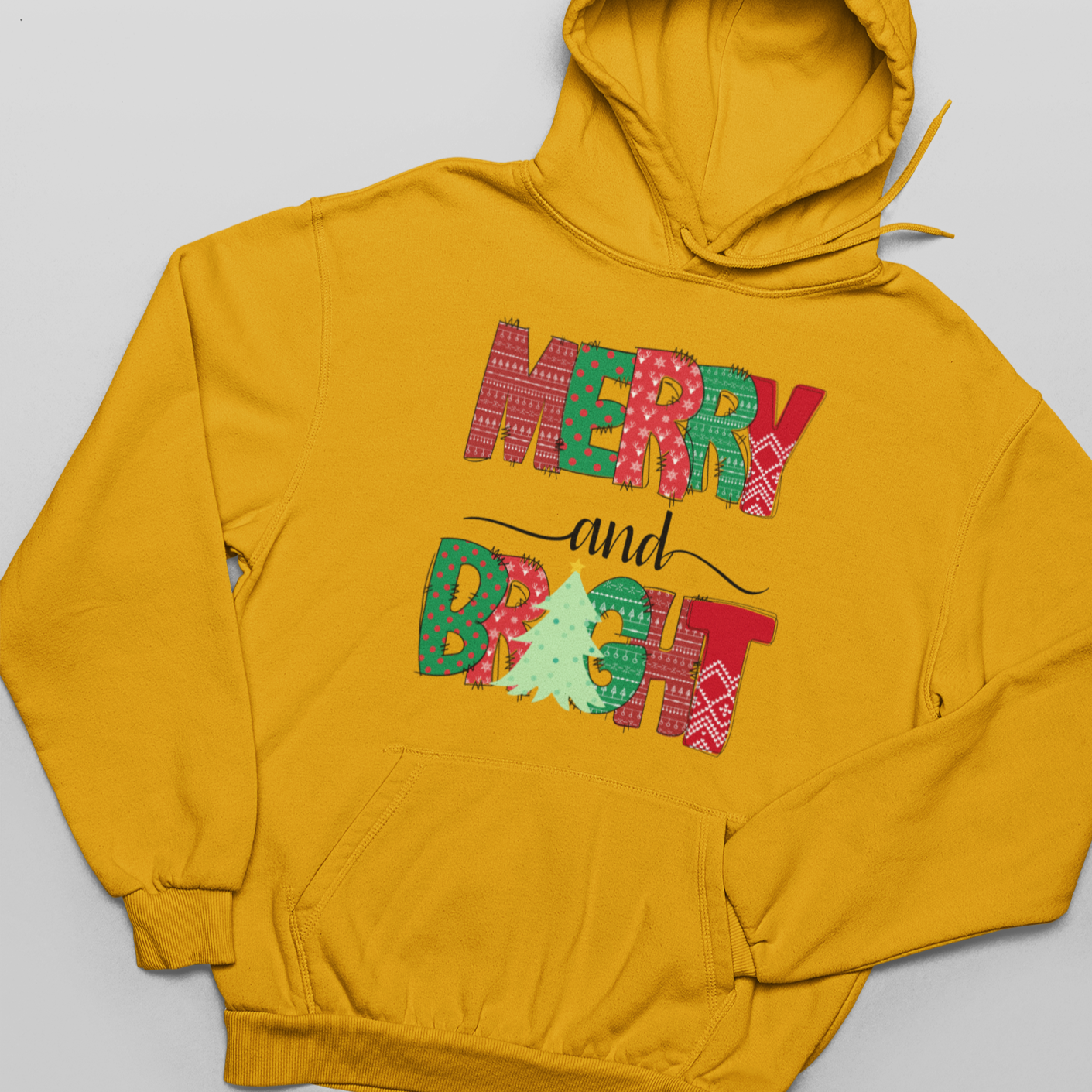 Merry & Bright Christmas Wrap - Unisex Pullover Hoodie