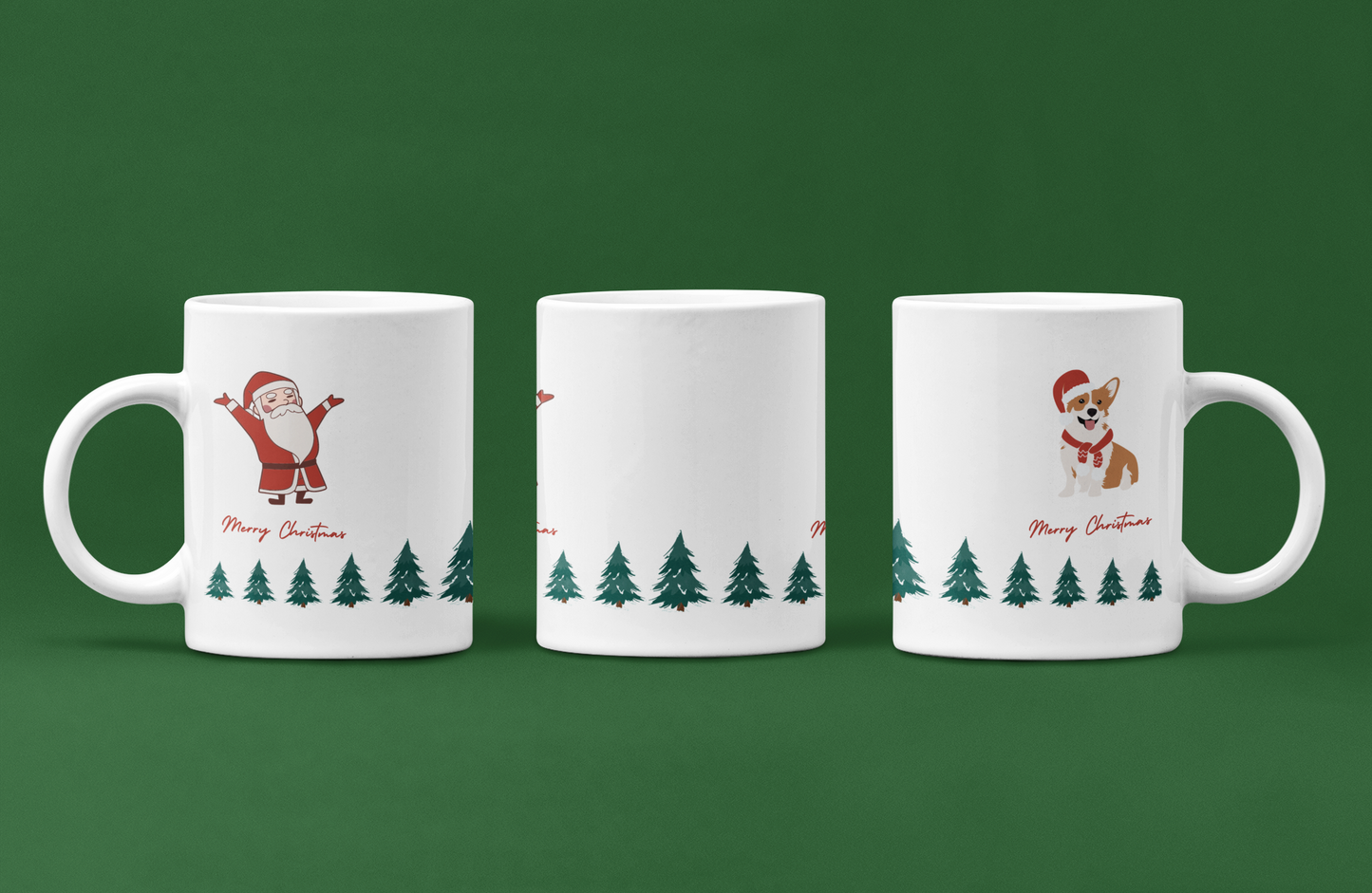 Merry Christmas From Santa & Dog - 11 & 15 oz. White Mug