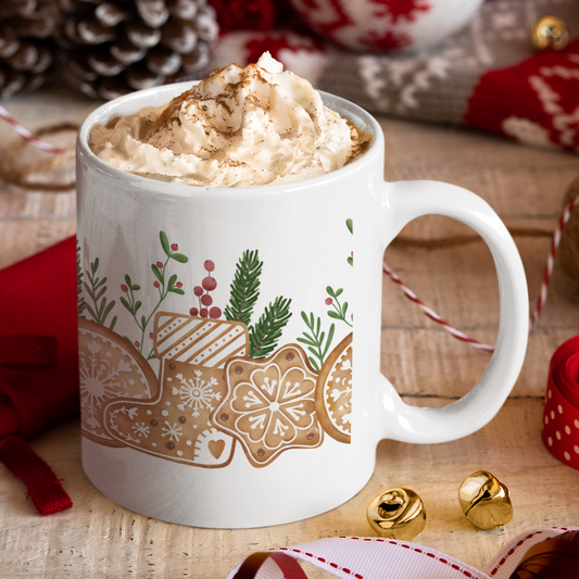 Christmas Cookies, Full Wrap-Around - 11 & 15 oz. White Mug