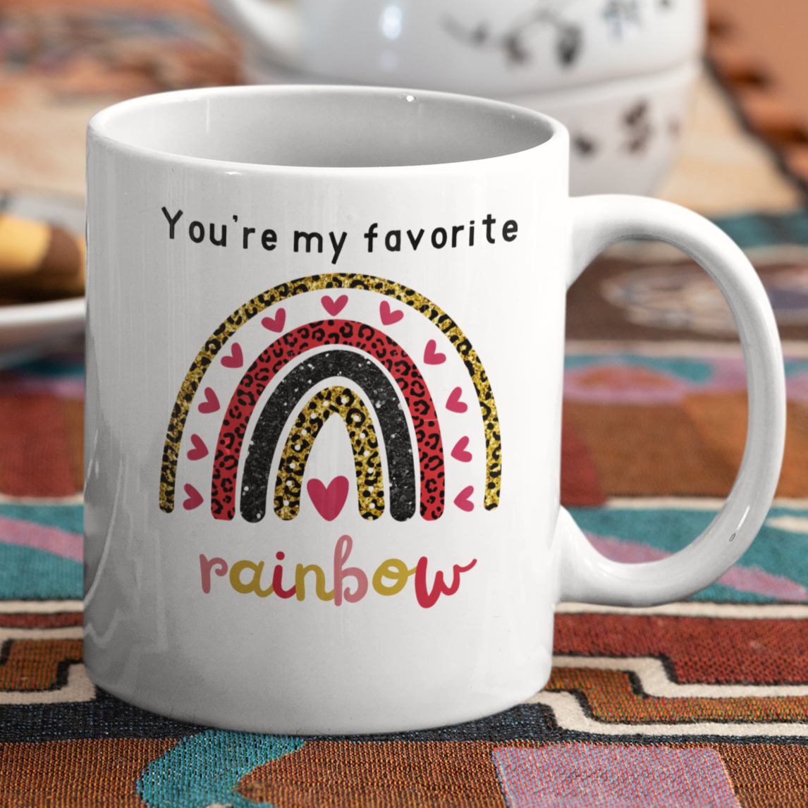 You're My Favorite Rainbow, Full Wrap-Around - 11 & 15 oz. White Mug