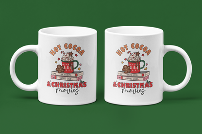 Hot Cocoa & Christmas Movies, Full Wrap-Around - 11 & 15 oz. White Mug