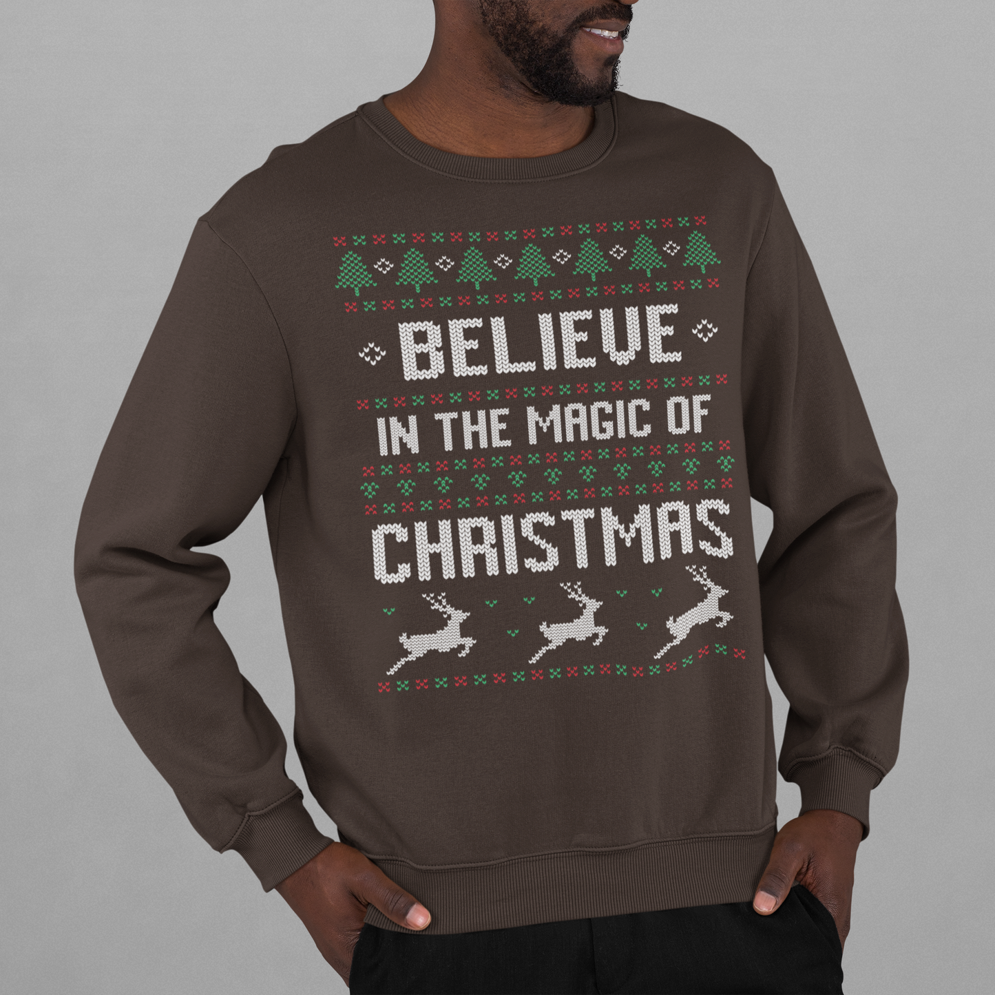 Believe In The Magic Of Christmas - Unisex Ugly Sweater, Christmas, Winter, Fall